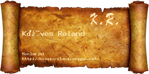Köves Roland névjegykártya